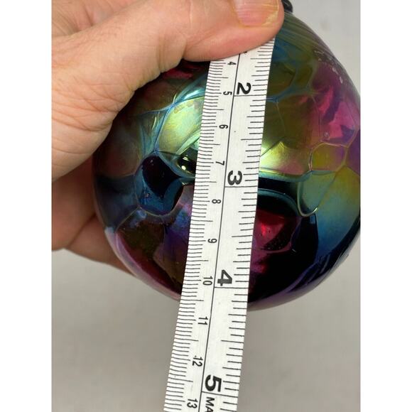 Glass Ornament Glass Hand Blown Friendship Ball Large 4" iridescent Colors - Picture 4 of 5